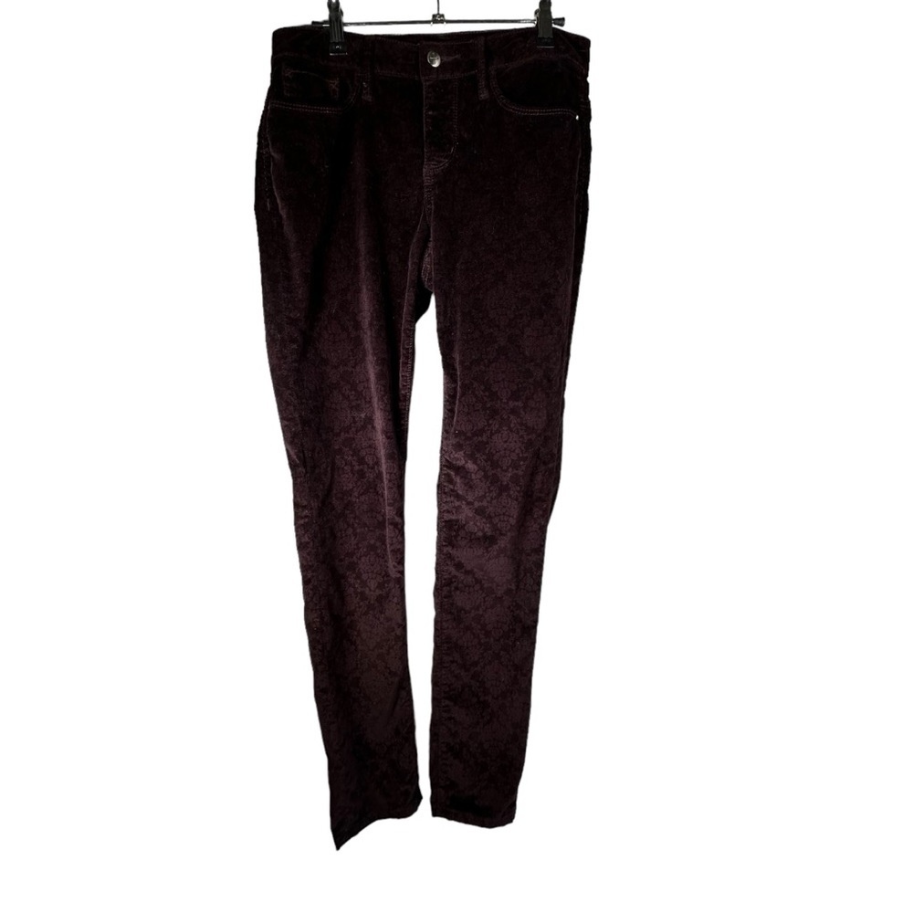 Christopher Blue Velvet Paisley Pants Maroon Purple Size 4